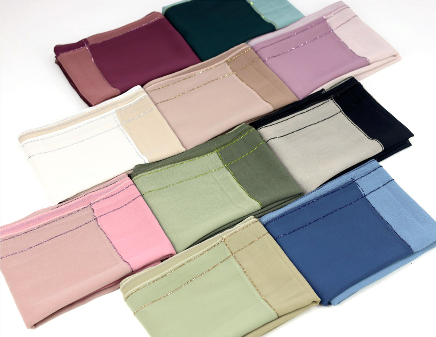 Crystal-Trim Chiffon Hijab β Soft, Light - BEINGMUSLIMS THE HIJAB SHOPPE