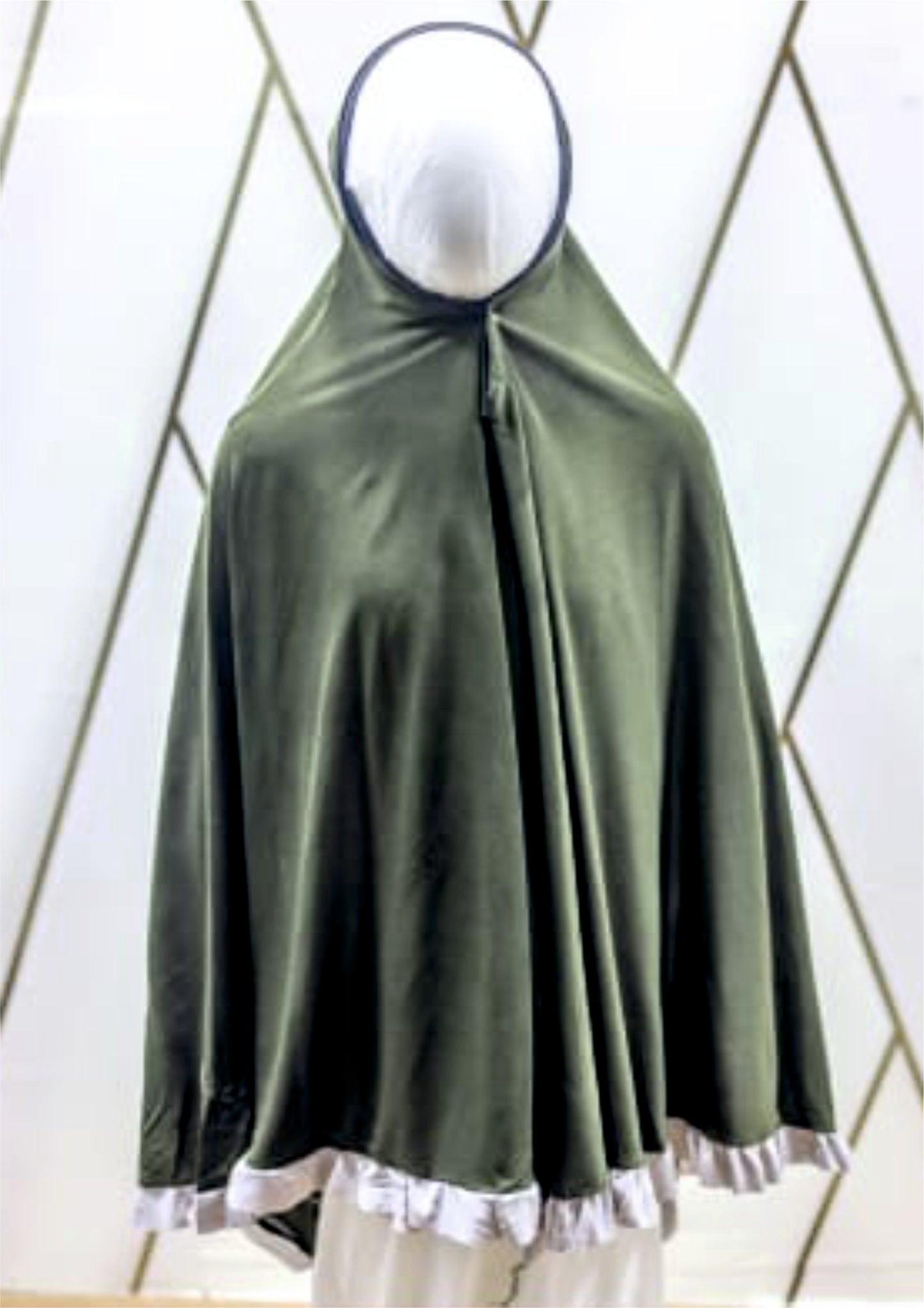 Grey Frill Makhana for Girls (Ages 7–9) - BEINGMUSLIMS THE HIJAB SHOPPE