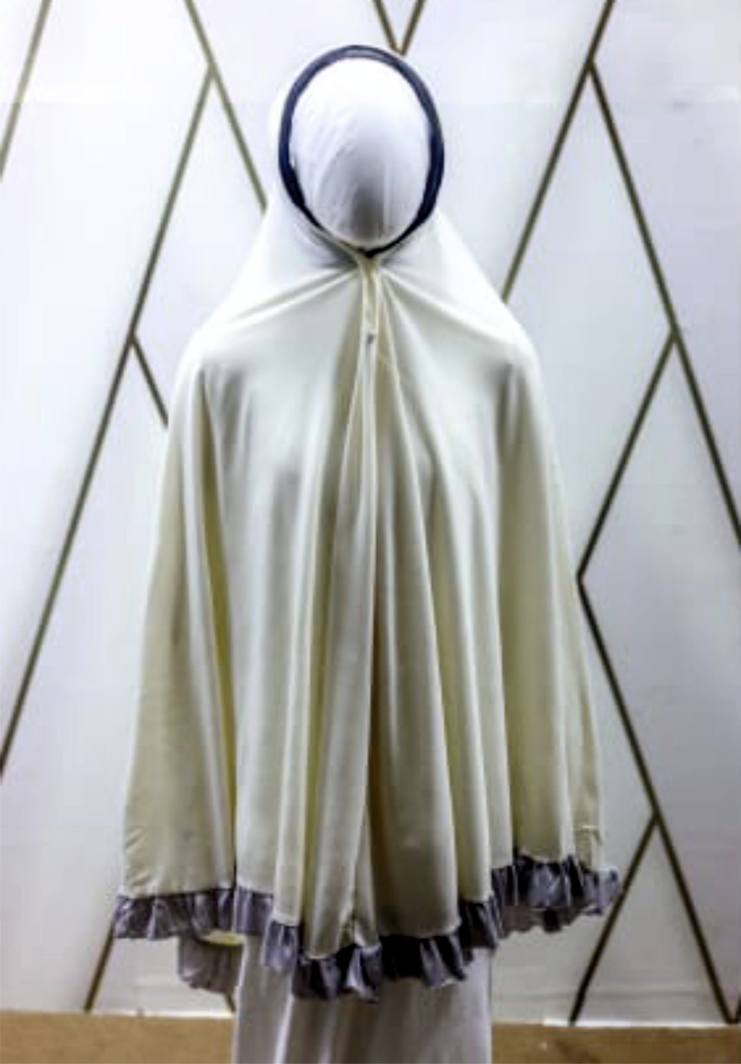 Grey Frill Makhana for Girls (Ages 7–9) - BEINGMUSLIMS THE HIJAB SHOPPE