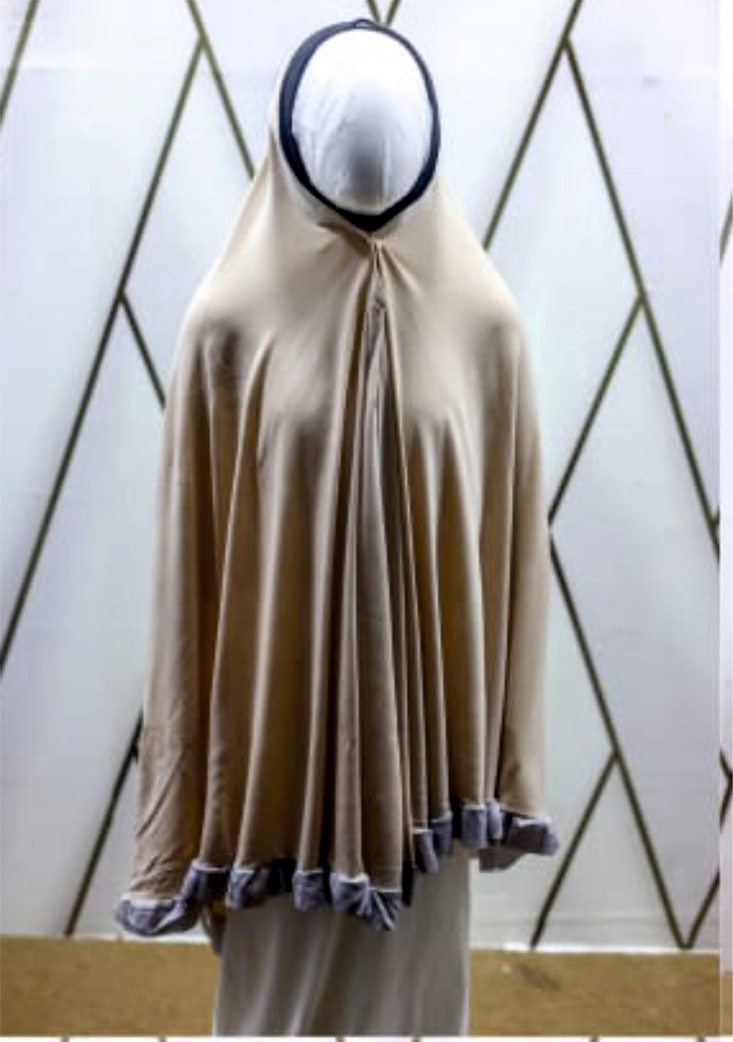 Grey Frill Makhana for Girls (Ages 7–9) - BEINGMUSLIMS THE HIJAB SHOPPE