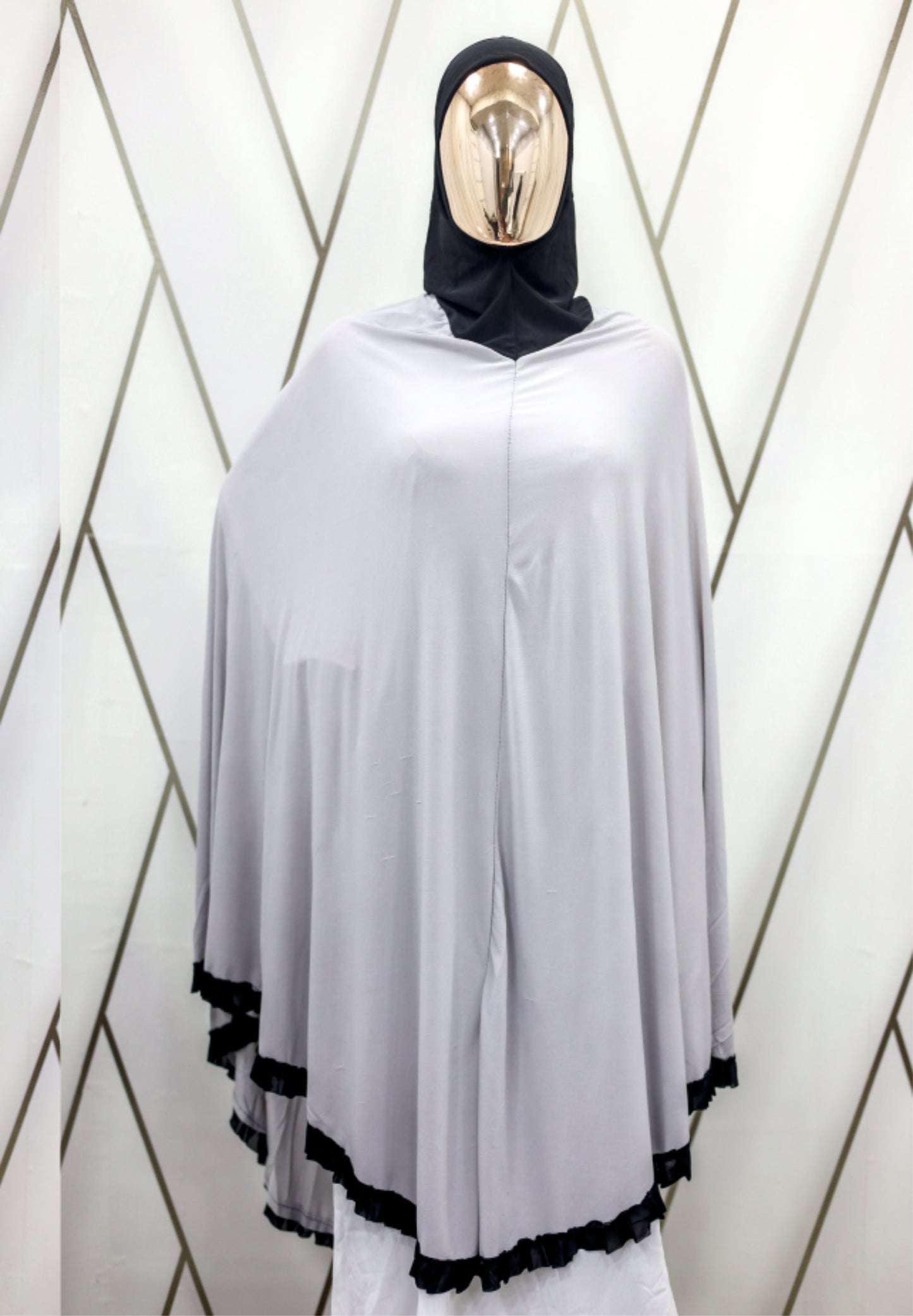 Black Frill Makhna for Girls (Ages 13β16) - BEINGMUSLIMS THE HIJAB SHOPPE