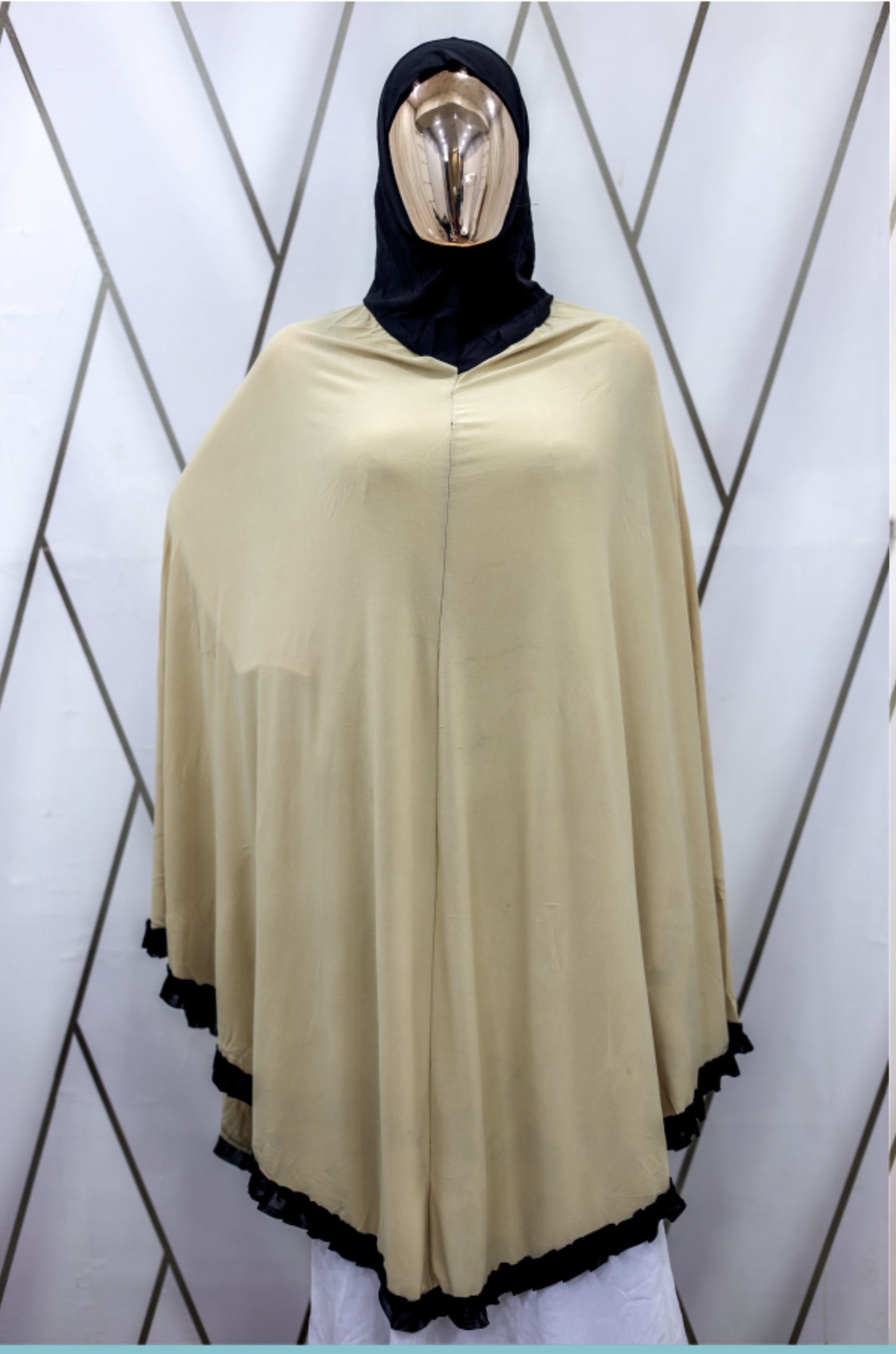 Black Frill Makhna for Girls (Ages 13β16) - BEINGMUSLIMS THE HIJAB SHOPPE