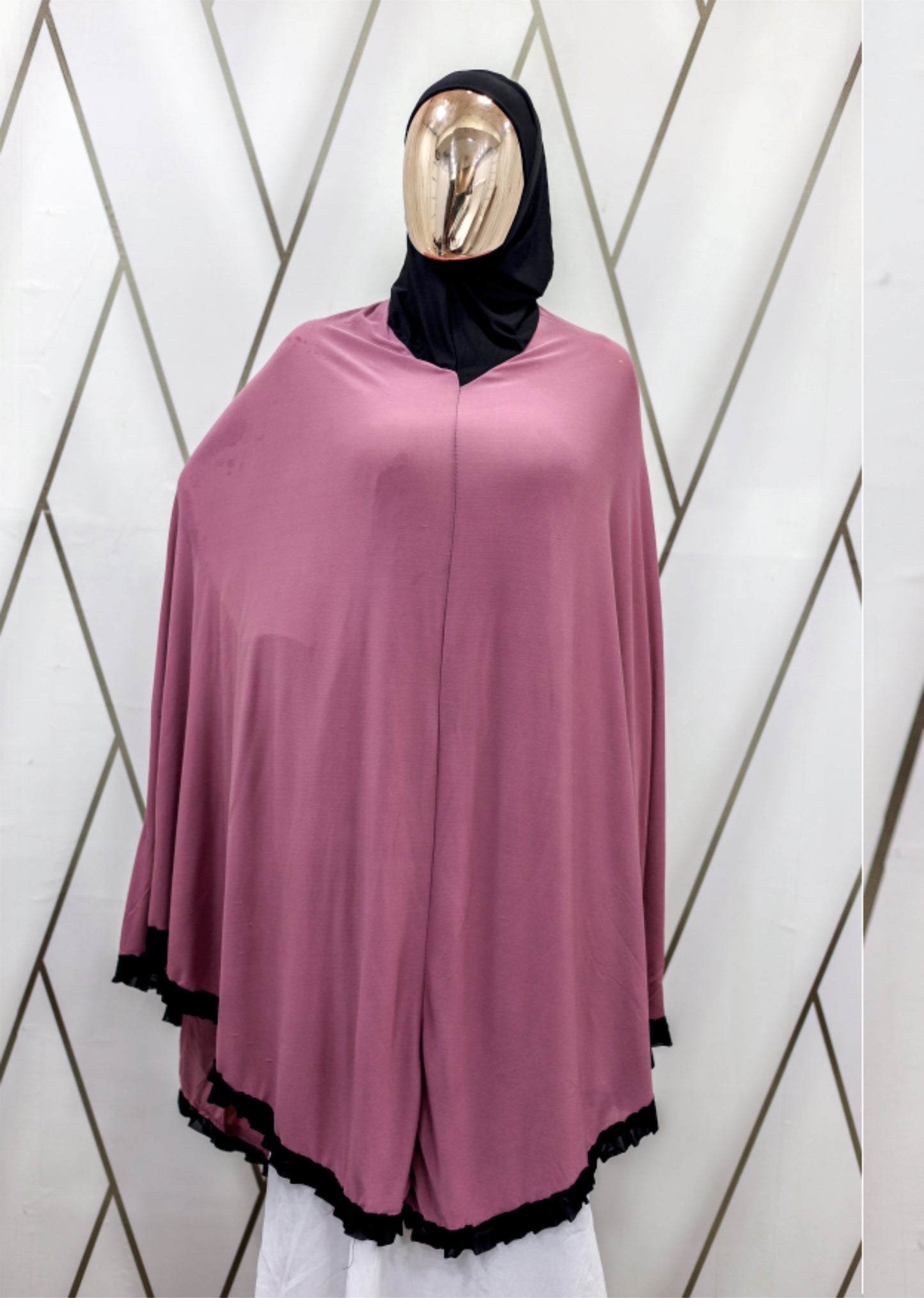 Black Frill Makhna for Girls (Ages 13β16) - BEINGMUSLIMS THE HIJAB SHOPPE