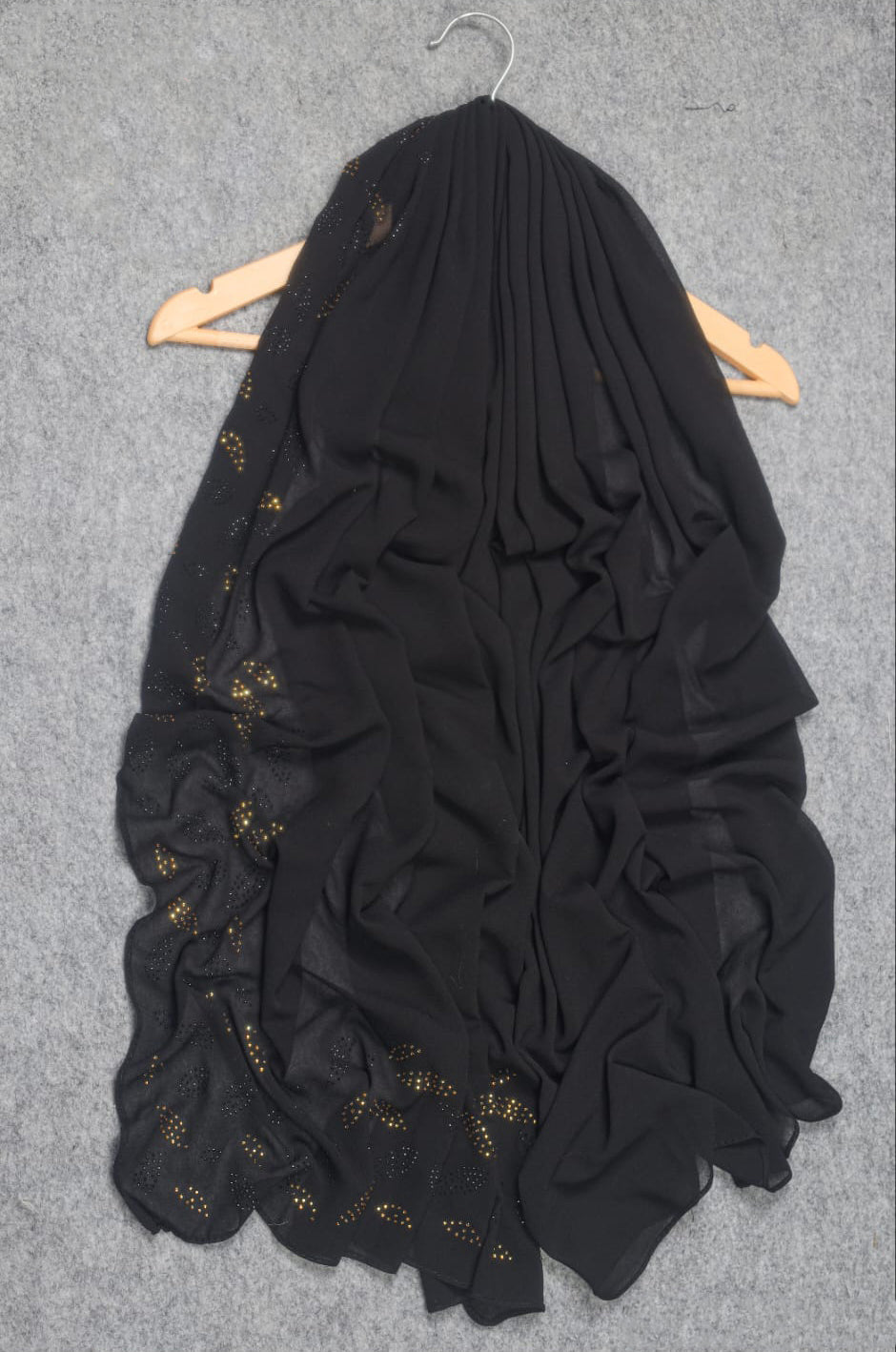 Georgette Hijab with Crystal Leaf Detailing - BEINGMUSLIMS THE HIJAB SHOPPE