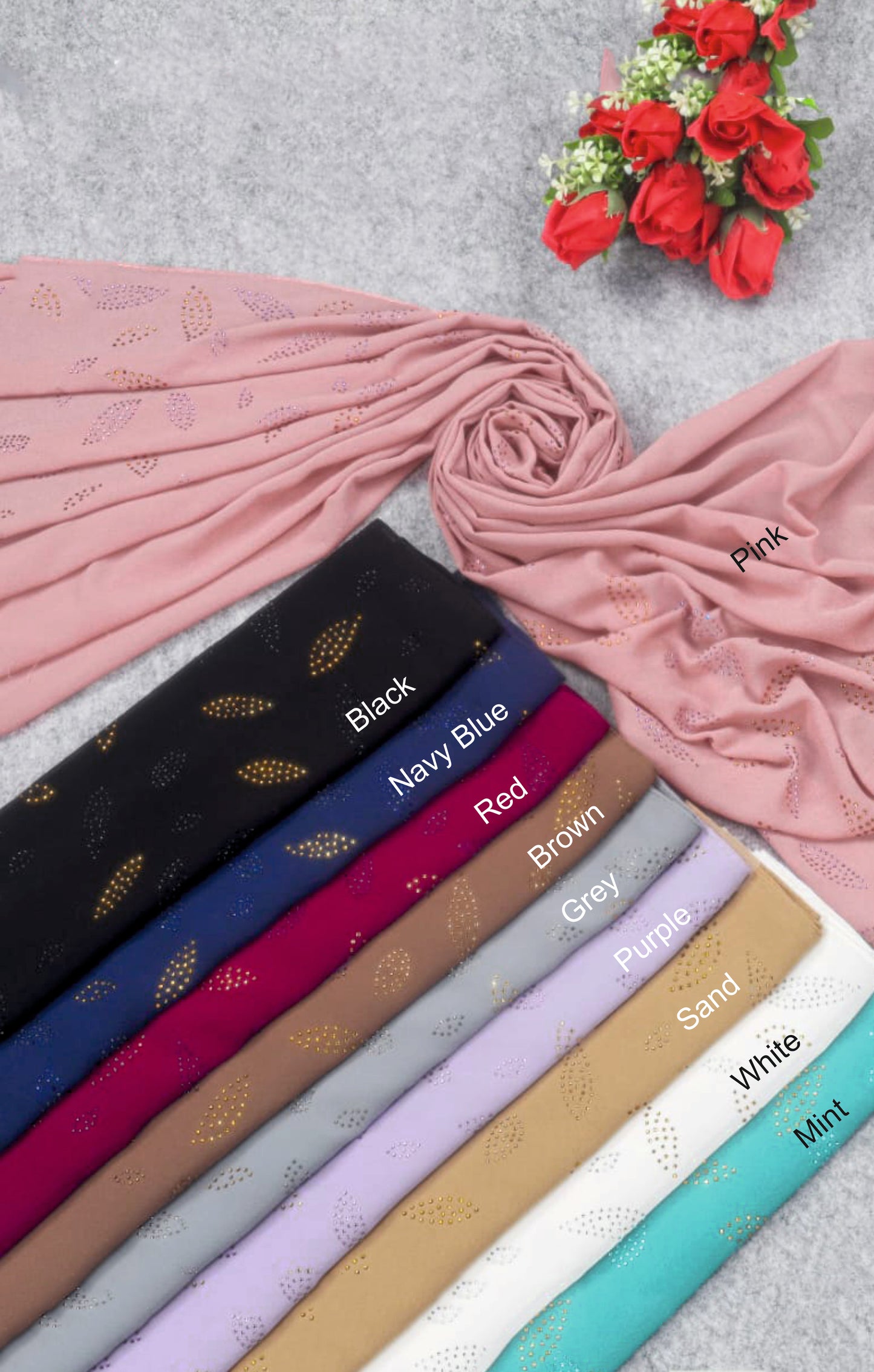 Embellished Hijab with Gold Details – Party & Occasion Wear - BEINGMUSLIMS THE HIJAB SHOPPE