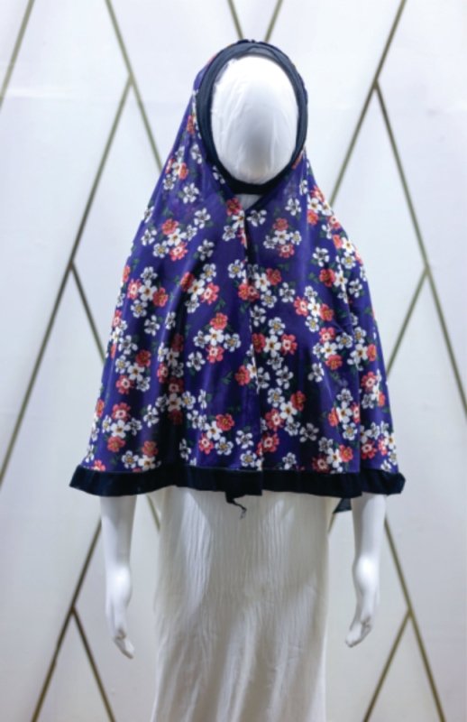 Blossom Charm Kids Makhna β Navy Floral Sprinkle - BEINGMUSLIMS THE HIJAB SHOPPE