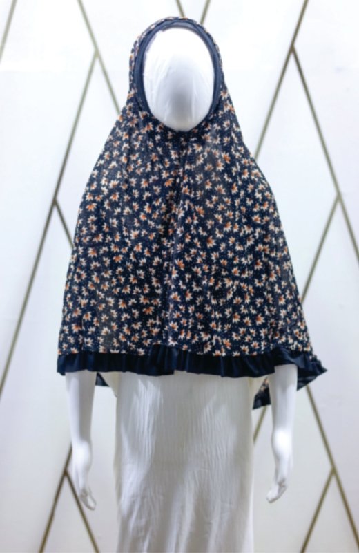 Starry Bloom Kids Makhna – Tiny Floral Navy Elegance - BEINGMUSLIMS THE HIJAB SHOPPE