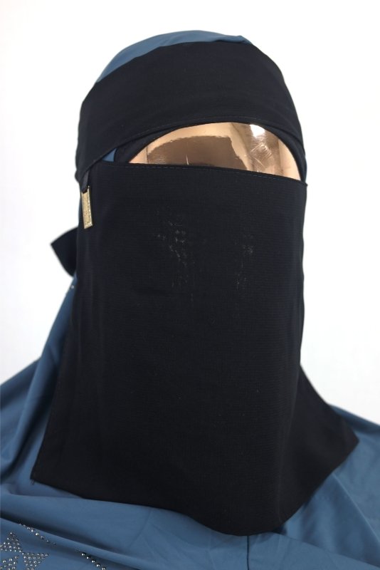 Straight - Cut Black Niqab with Nose Veil – Premium Everyday Wear - BEINGMUSLIMS THE HIJAB SHOPPE