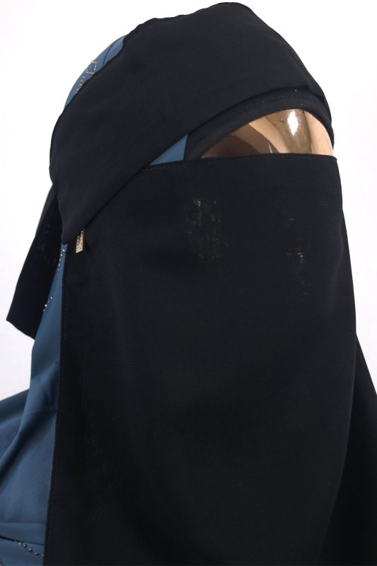 Ultra Soft Black Niqab with Full Nose Veil β Everyday Modestwear - BEINGMUSLIMS THE HIJAB SHOPPE