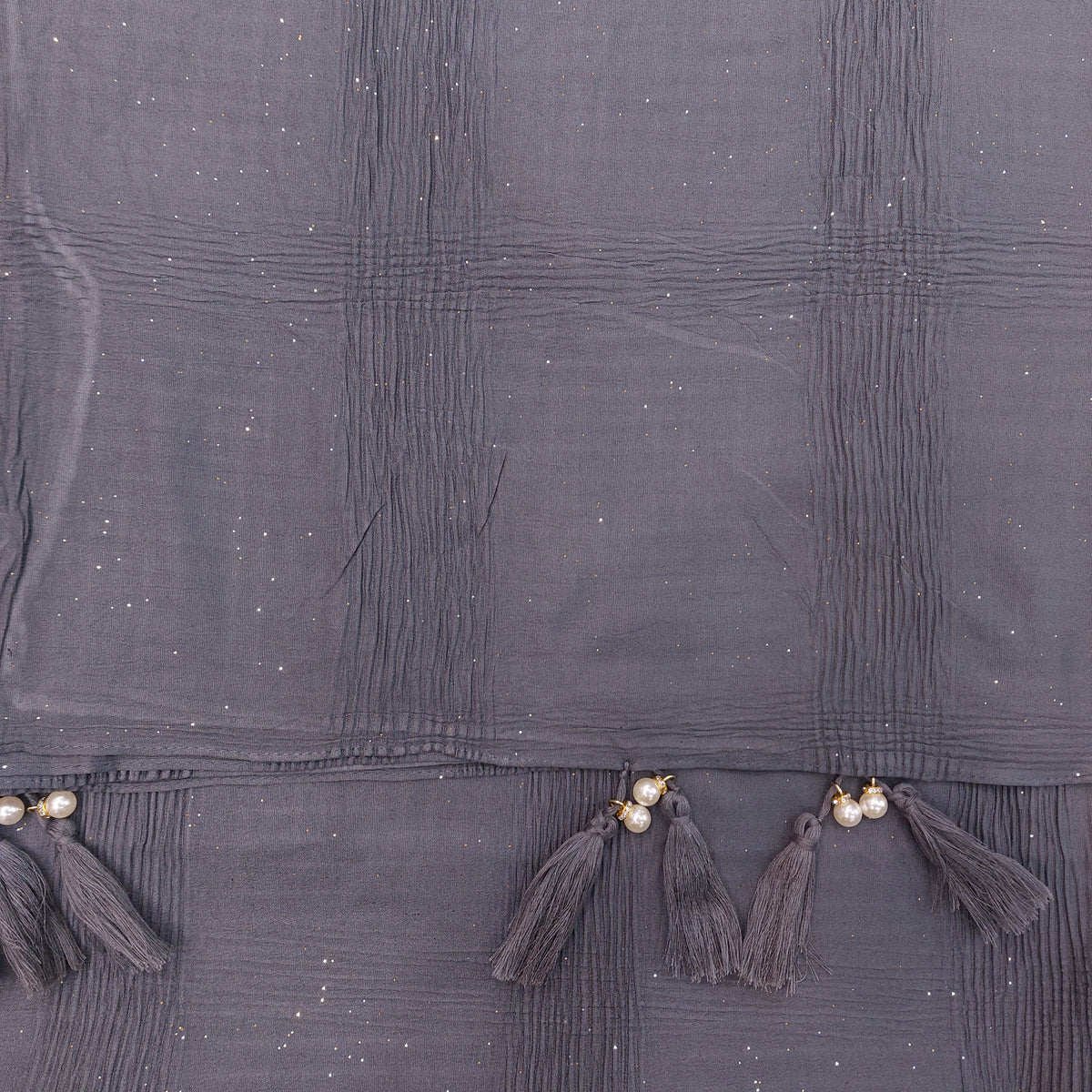 CRUSH COTTON HIJAB WITH GLITTER AND TASSELS