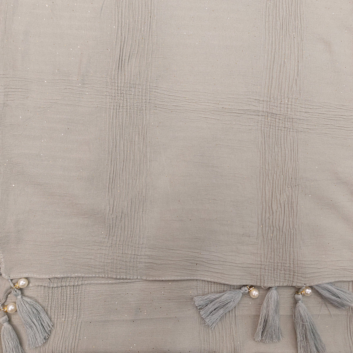 CRUSH COTTON HIJAB WITH GLITTER AND TASSELS