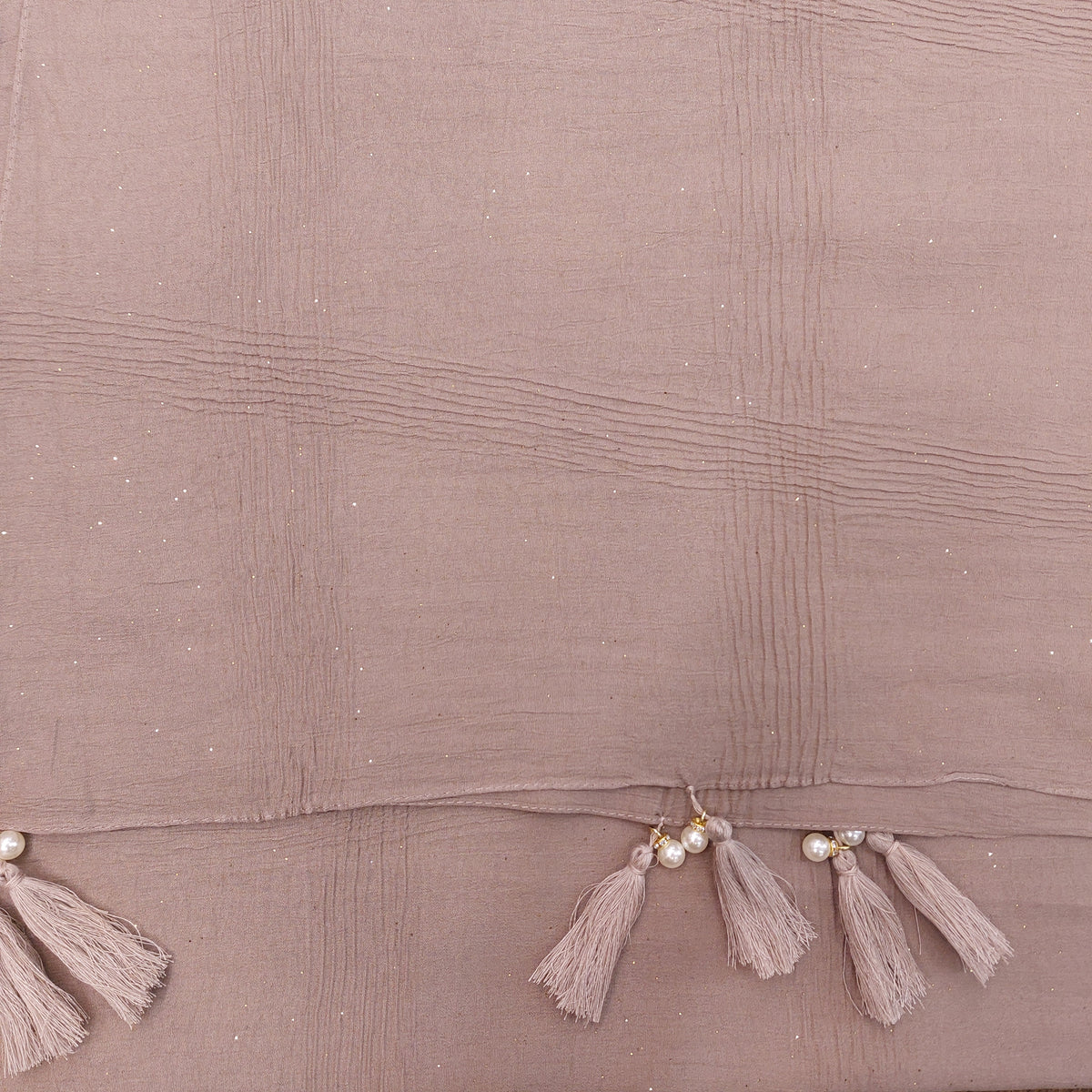 CRUSH COTTON HIJAB WITH GLITTER AND TASSELS