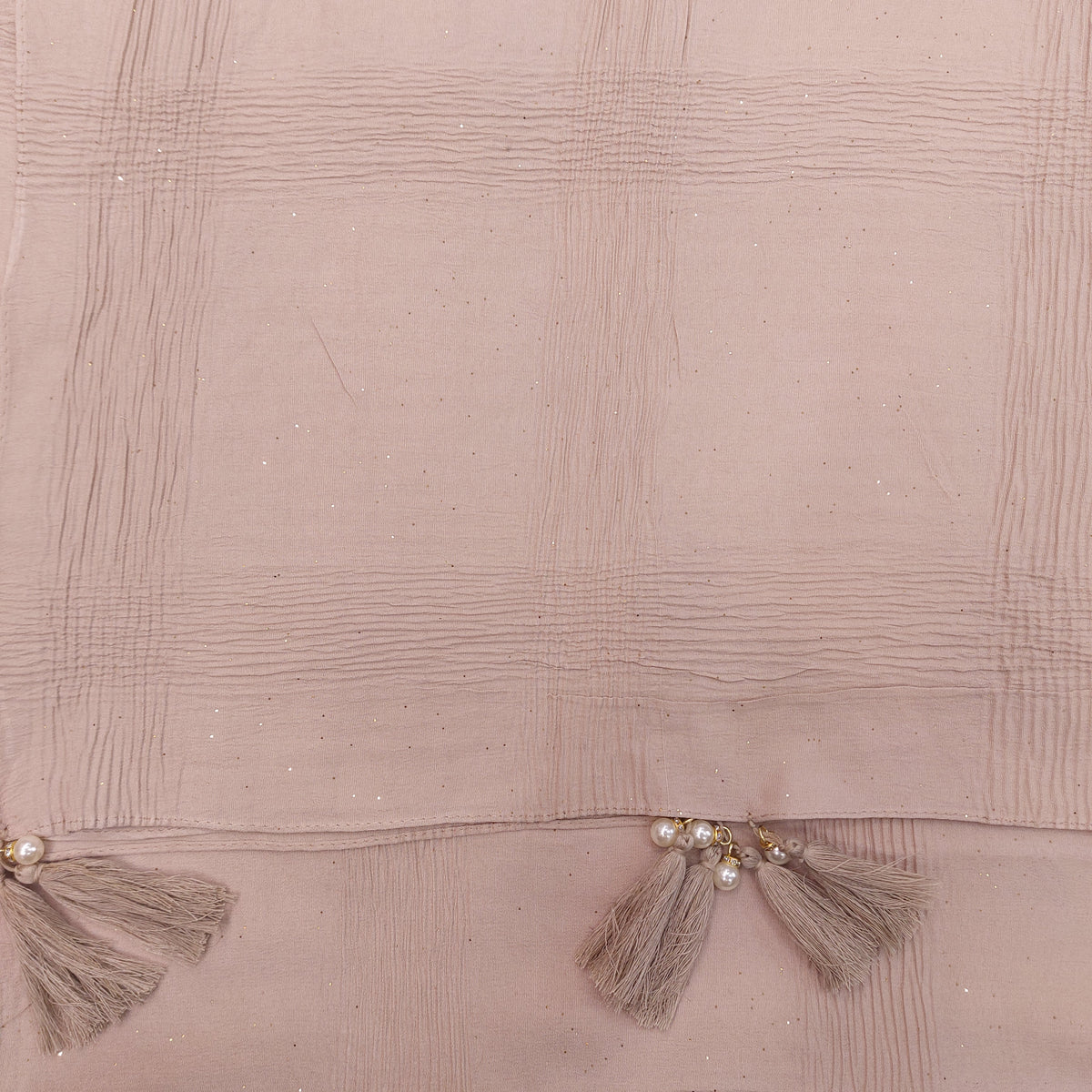 CRUSH COTTON HIJAB WITH GLITTER AND TASSELS