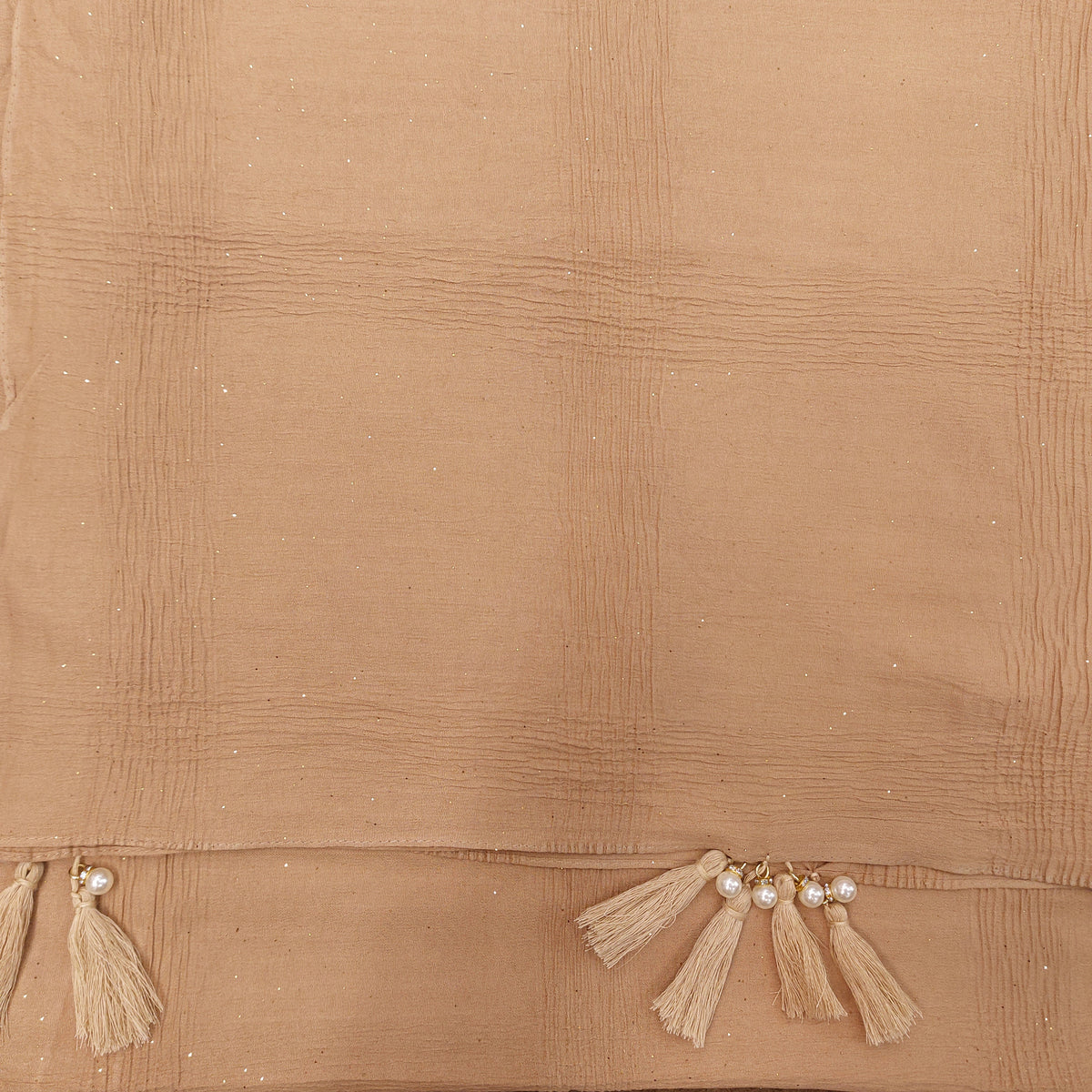 CRUSH COTTON HIJAB WITH GLITTER AND TASSELS