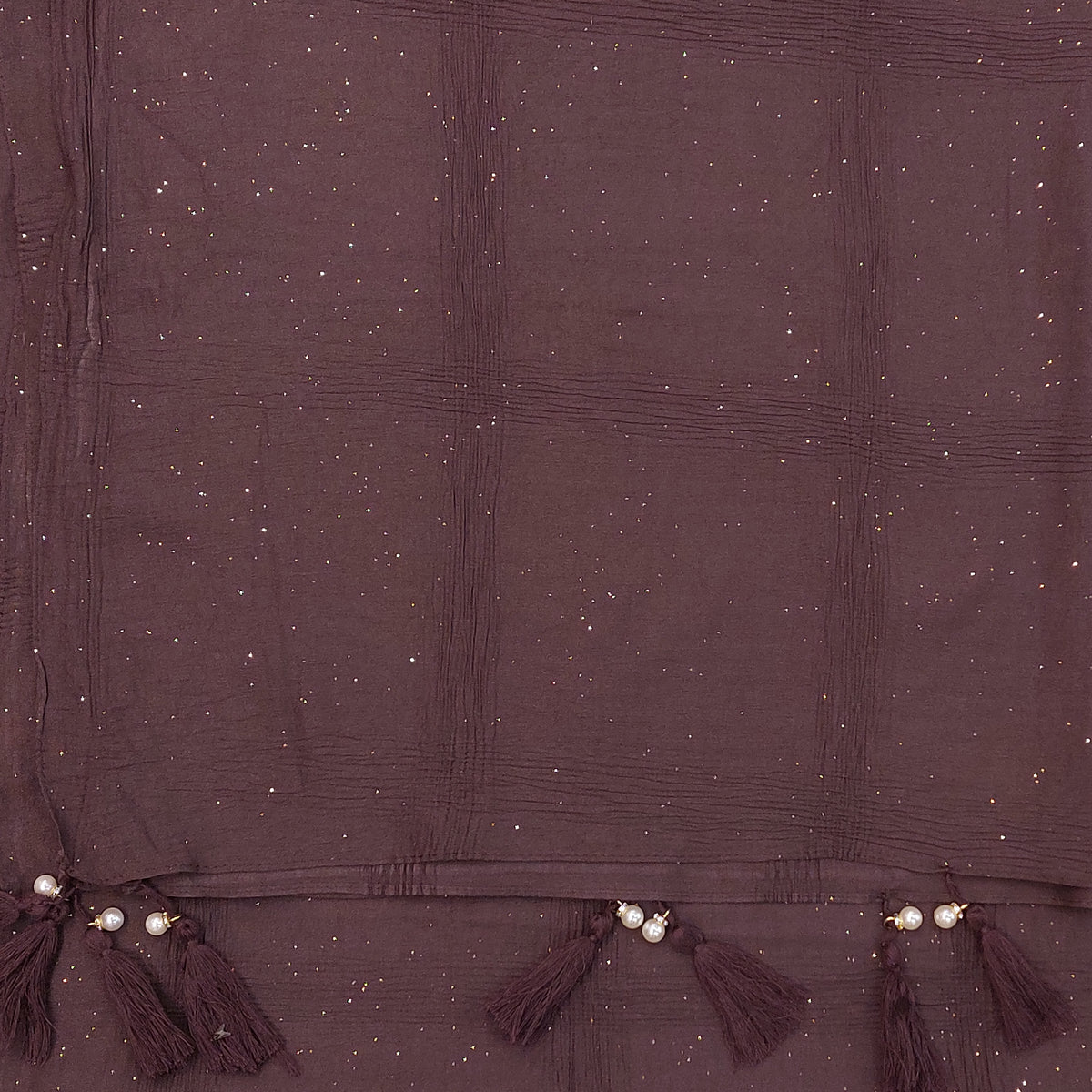 CRUSH COTTON HIJAB WITH GLITTER AND TASSELS