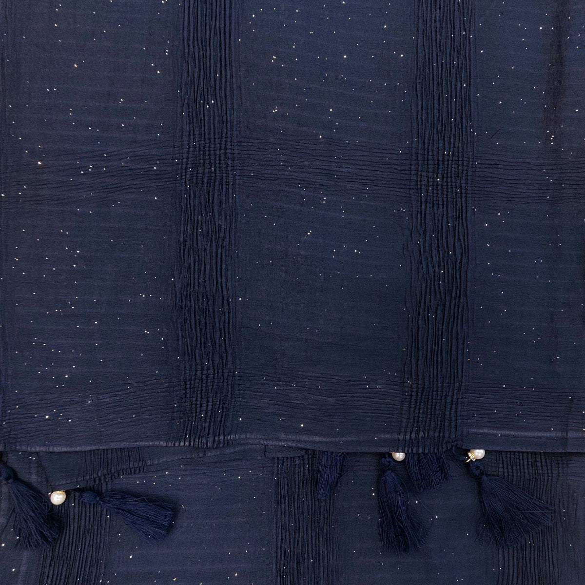 CRUSH COTTON HIJAB WITH GLITTER AND TASSELS