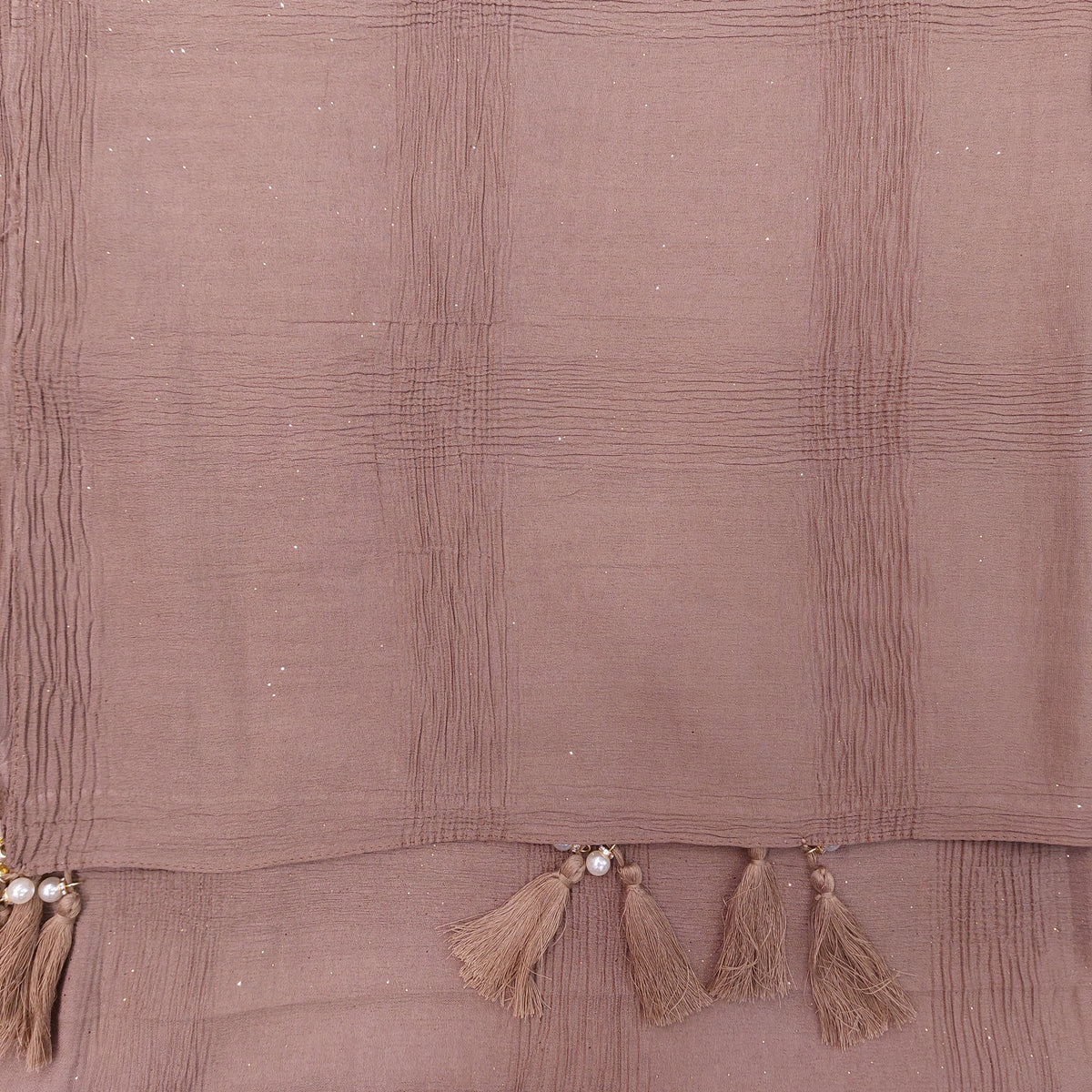 CRUSH COTTON HIJAB WITH GLITTER AND TASSELS