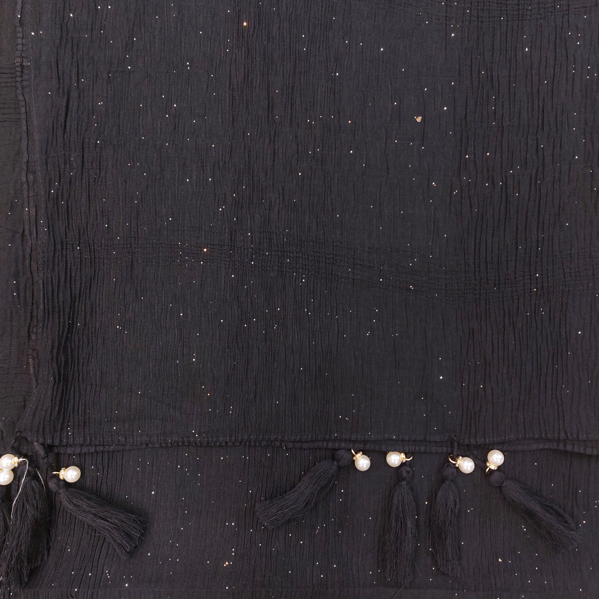 CRUSH COTTON HIJAB WITH GLITTER AND TASSELS
