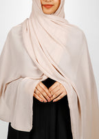 BeingMuslims Textured Muna Chiffon Almond Hijab