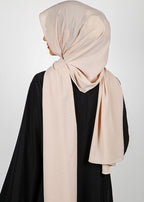 BeingMuslims Textured Muna Chiffon Almond Hijab