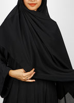 BeingMuslims Textured Muna Chiffon Black Hijab