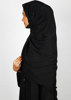 BeingMuslims Textured Muna Chiffon Black Hijab