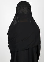 BeingMuslims Textured Muna Chiffon Black Hijab