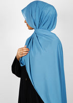 BeingMuslims Textured Muna Chiffon Blue Hijab
