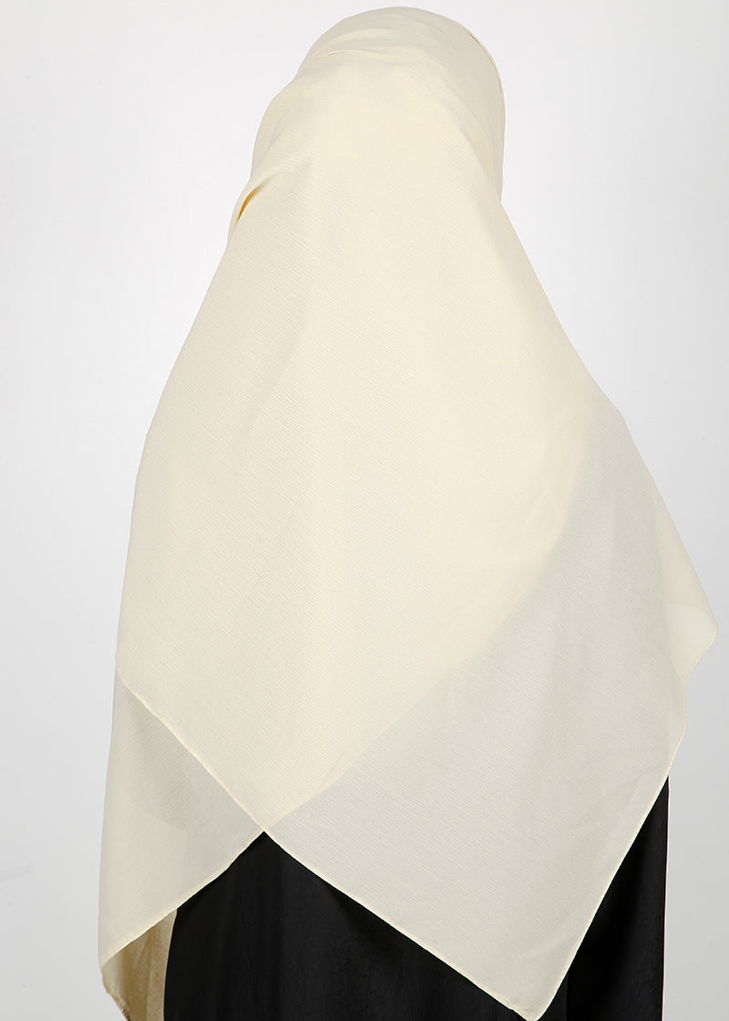 BeingMuslims Textured Muna Chiffon Ivory Hijab
