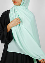 BeingMuslims Textured Muna Chiffon Light Mint Hijab
