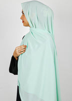 BeingMuslims Textured Muna Chiffon Light Mint Hijab