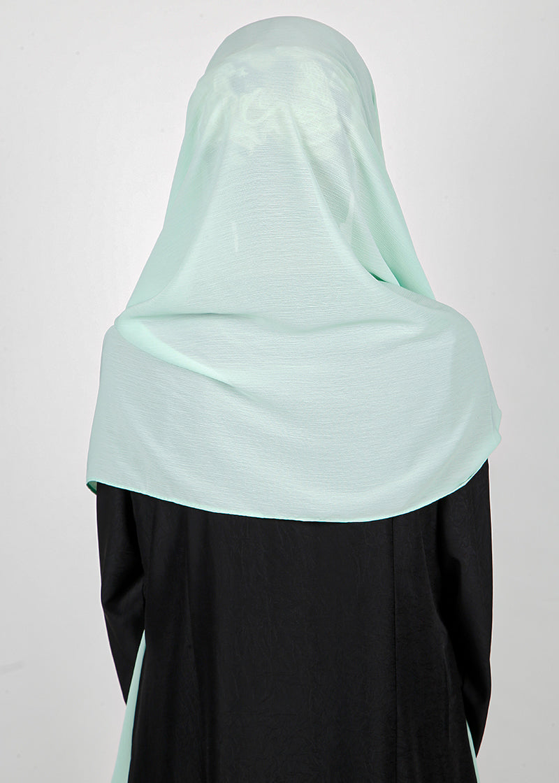 BeingMuslims Textured Muna Chiffon Light Mint Hijab