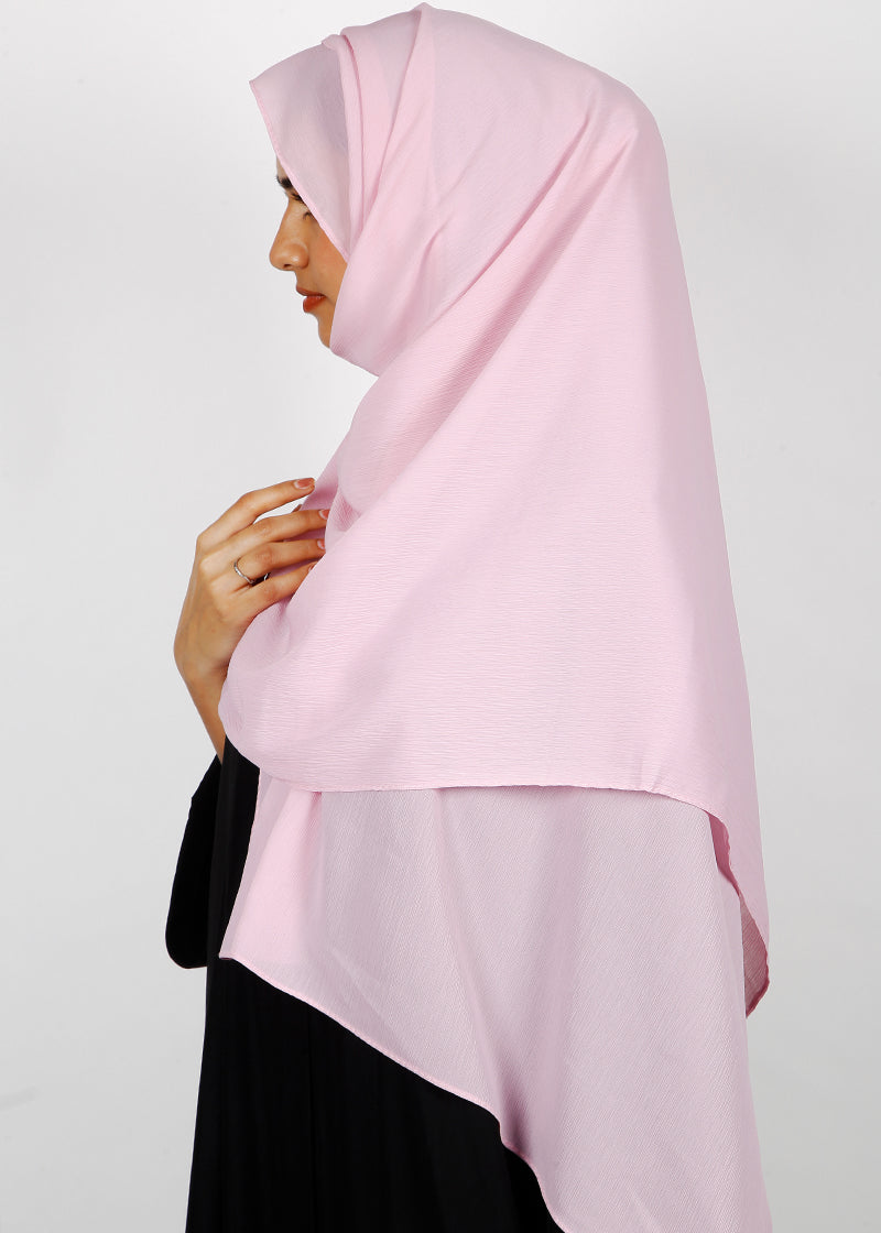 BeingMuslims Textured Muna Chiffon Light Pink Hijab