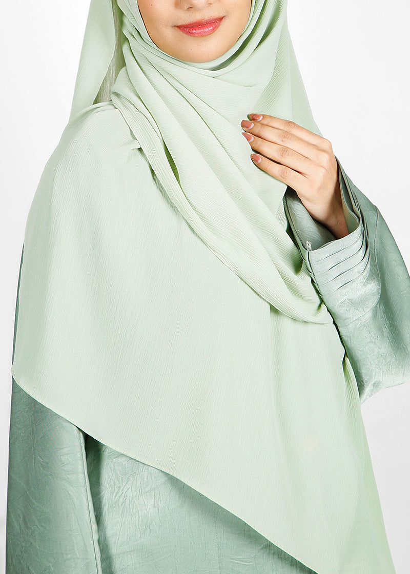 BeingMuslims Textured Muna Chiffon Pale Sage Hijab