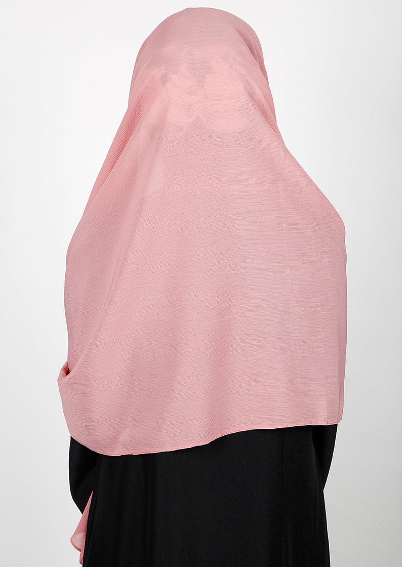 BeingMuslims Textured Muna Chiffon Pink Hijab
