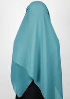 BeingMuslims Textured Muna Chiffon Teal Blue Hijab