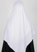 BeingMuslims Textured Muna Chiffon White Hijab