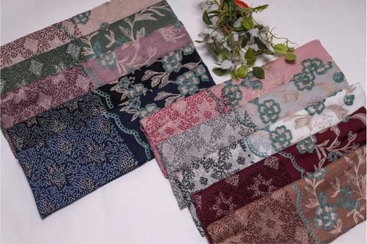 FLORAL COTTON EMBRODIERY HIJABS