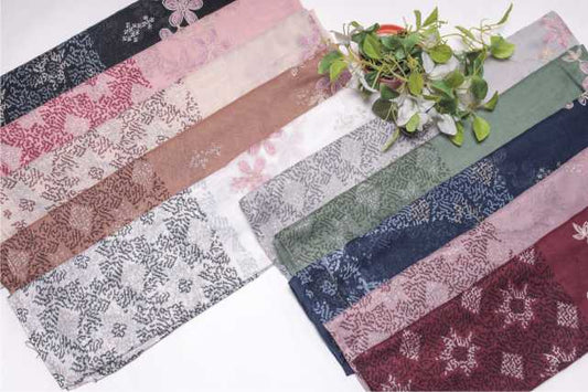 COOTTON PRINTED EMBRODIERY HIJABS