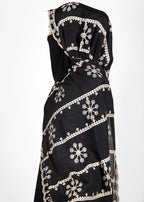 BeingMuslims Designer Embroidered Baby Black Cotton Hijab