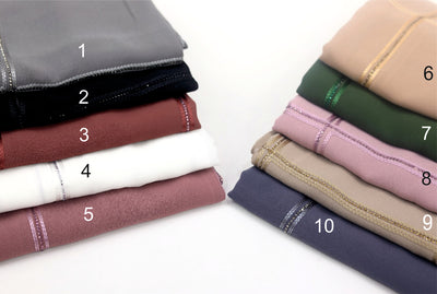 Crystal-Striped Chiffon Hijab – Light, Comfy