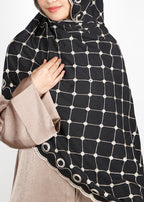 BeingMuslims Graceful Embroidered Black Cotton Hijab