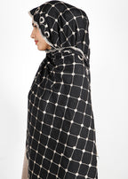 BeingMuslims Graceful Embroidered Black Cotton Hijab