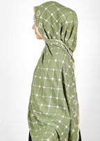 BeingMuslims Graceful Embroidered Green Cotton Hijab