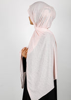 BeingMuslims Classic Ribbed Textured Baby Pink Jersey Hijab