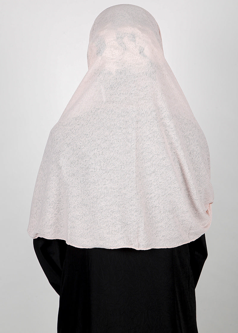 BeingMuslims Classic Ribbed Textured Baby Pink Jersey Hijab