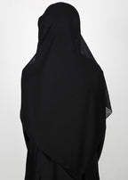 BeingMuslims Classic Ribbed Textured Black Jersey Hijab