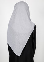 BeingMuslims Classic Ribbed Textured Grey Jersey Hijab