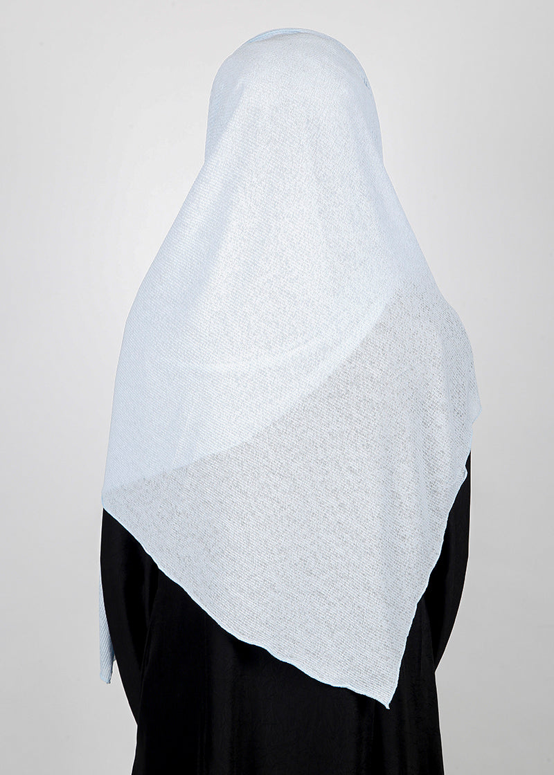 BeingMuslims Classic Ribbed Textured Ice Blue Jersey Hijab