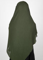 BeingMuslims Classic Ribbed Textured Olive Jersey Hijab